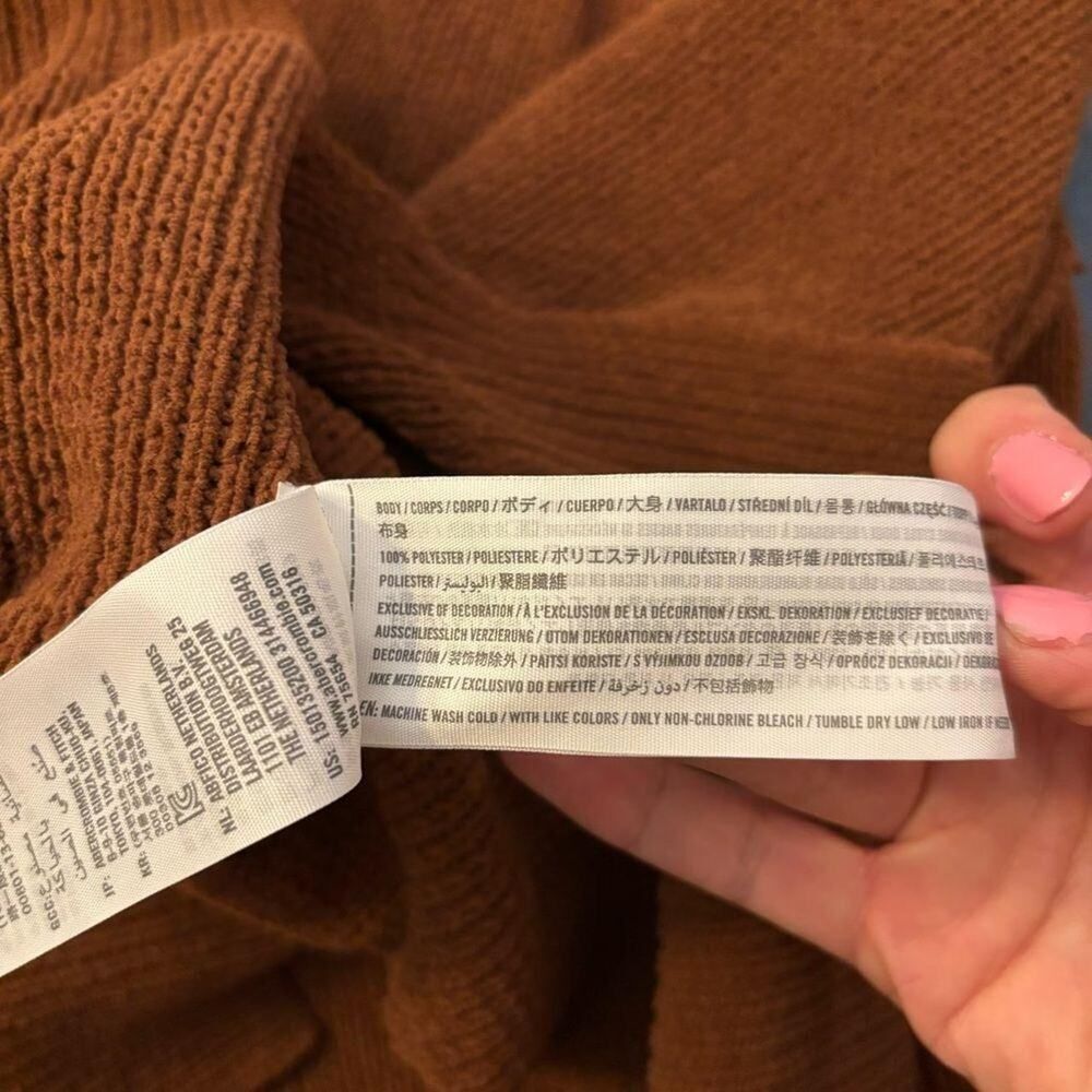 Abercrombie & Fitch Soft A&F Collection Brown Crewneck  Slouchy Sweater Small - Picture 7 of 7